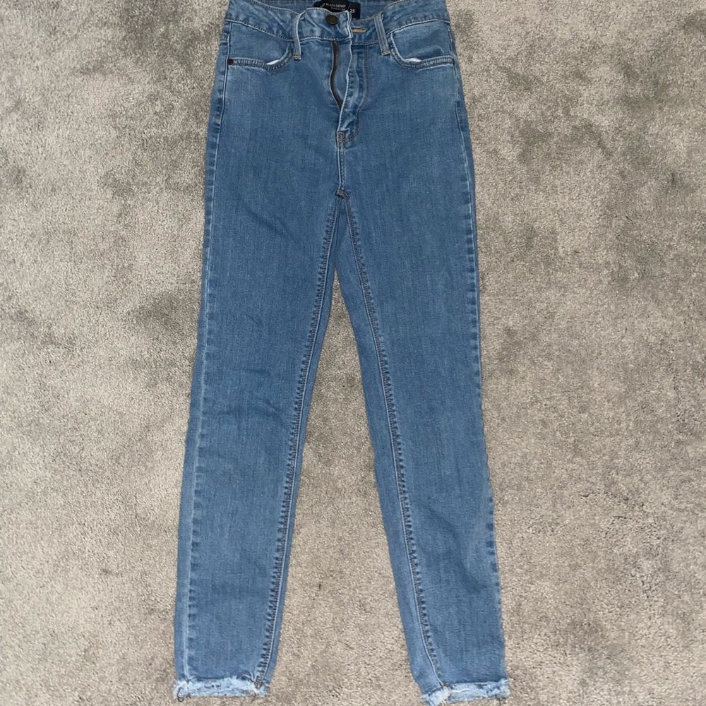 Just black denim skinny jeans light wash